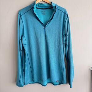Patagonia Men's Capilene Midweight Zip Neck Baselayer Size Extra Large Teal Blue